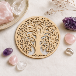 Plateau de Recharge pour Pierres Minérales – MDF 3mm | Arbre de Vie ou Fleur de Vie